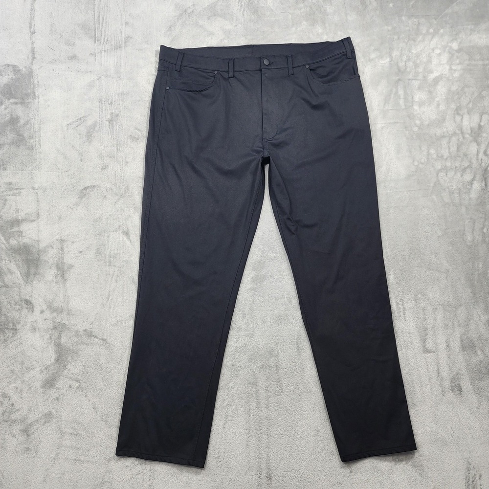 Stylus Pants Mens 48x32 Black Microfiber Chino 5 Pocket Casual Stretch